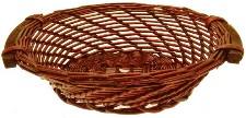 OVAL WILLOW TRAY W/WOOD HANDLES 13-5 x 12 - WINE