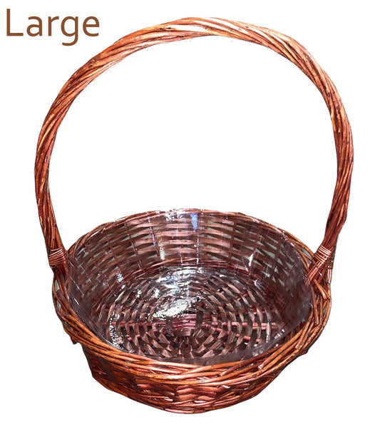 Round Split Willow Baskets with hard liners - Large 14.36 x 4 deep - NEW222