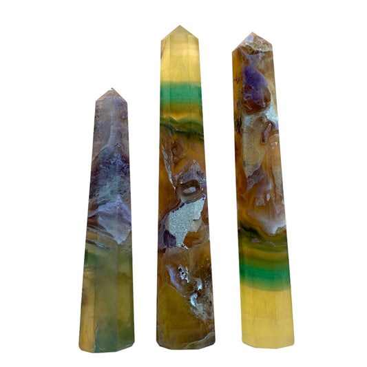 Fluorite Multi - 3 to 5 inches - Price per gram (Ex. 60g = $7.80 each) - Polished Points
