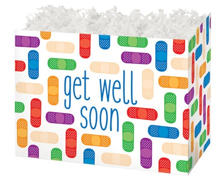 Get Well Soon Basket Box - Large - 10 1/4 x 6 x 7 1/2 inches deep (order in 6's) - NEW322