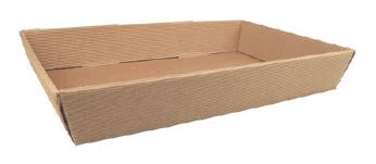 Rectangle Corrugated eFlute Market Tray - Kraft - 9.75 x 8 x 2.35 inch deep (25)