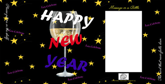 FROMME BOTTLE GREETING CARDS - HAPPY NEW YEAR - NEW YEARS EVE - 29.5CM X 14.5CM - GIFT TAG