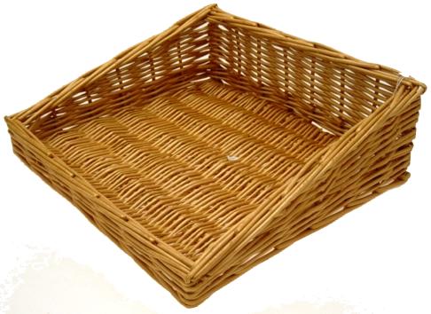 WILLOW SLOPED TRAY 11.5 Wide x 12 Long with 4 Deep Back x 1.5 inch deep Front - HONEY Color