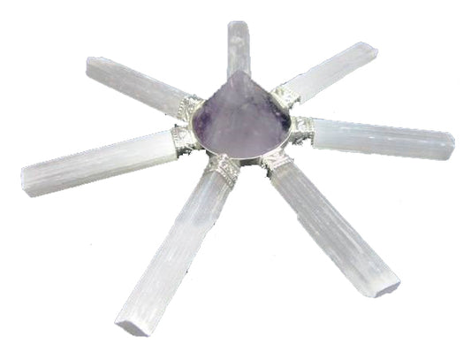 Amethyst and Selenite Generator - 5 inch - 100g - India - NEW121
