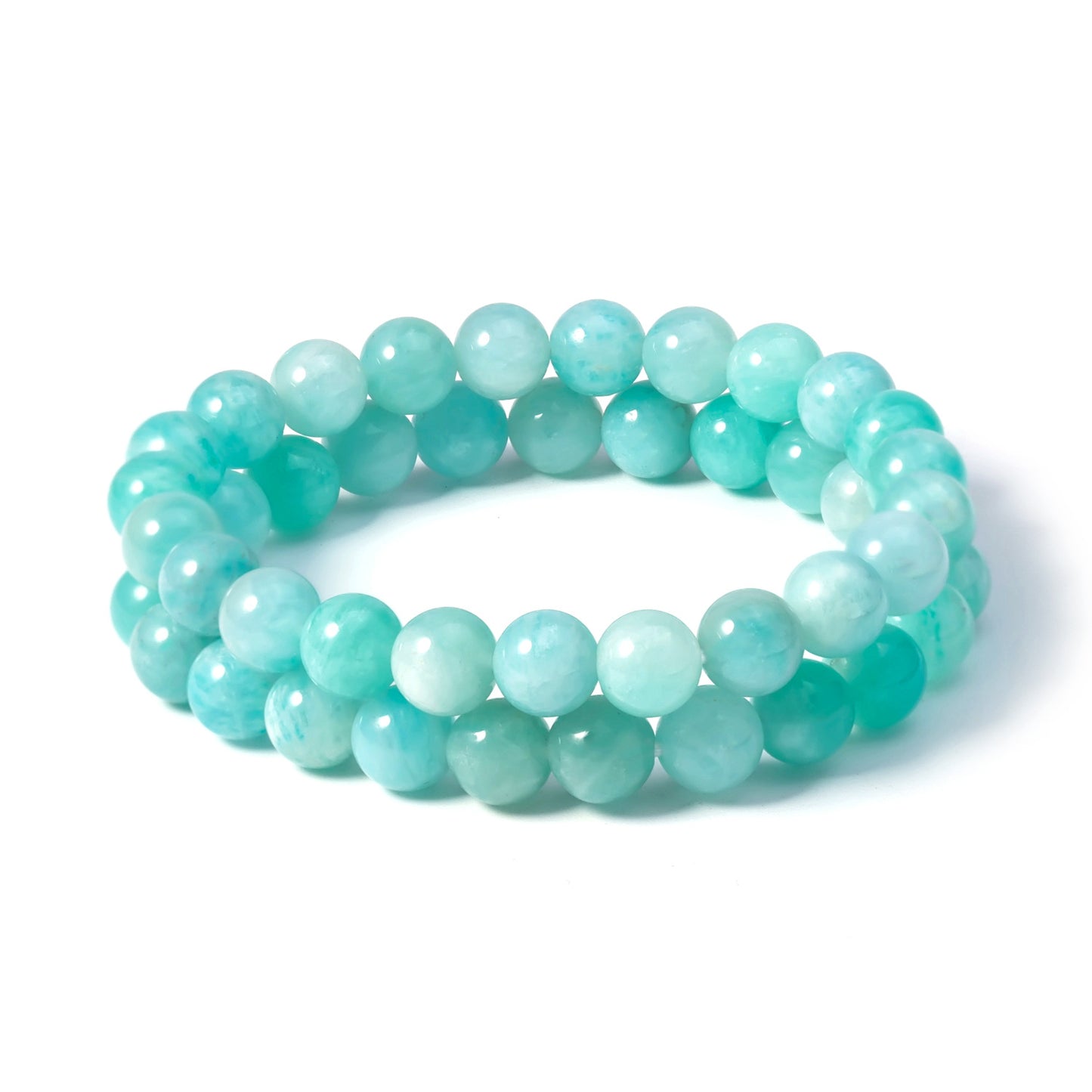 Amazonite Bracelet Polished - 8mm Beads -Approx 7.5 Inch