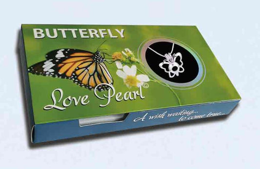 Wish Pearl Butterfly Green Design Box with Butterfly Pendant and Necklace - NEW523