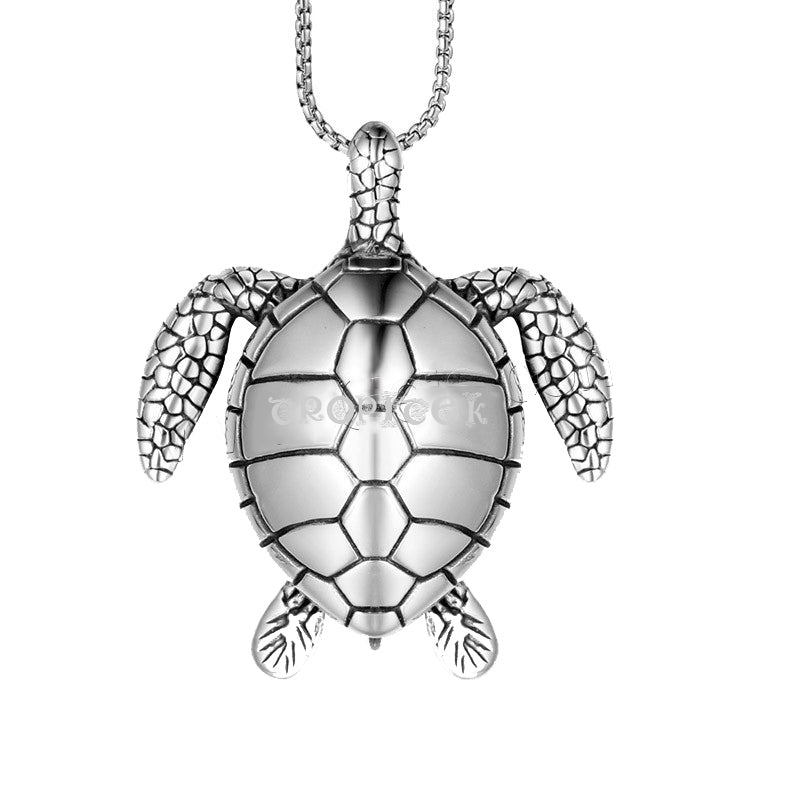Stainless Steel Turtle Pendant - Silver Color - 54 x 47mm 33 grams - NEW522