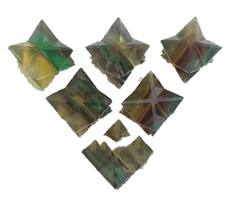Fluorite Multi Merkaba Star Stones 15-20mm - 10 Grams - India (Minimum 5) NEW1020