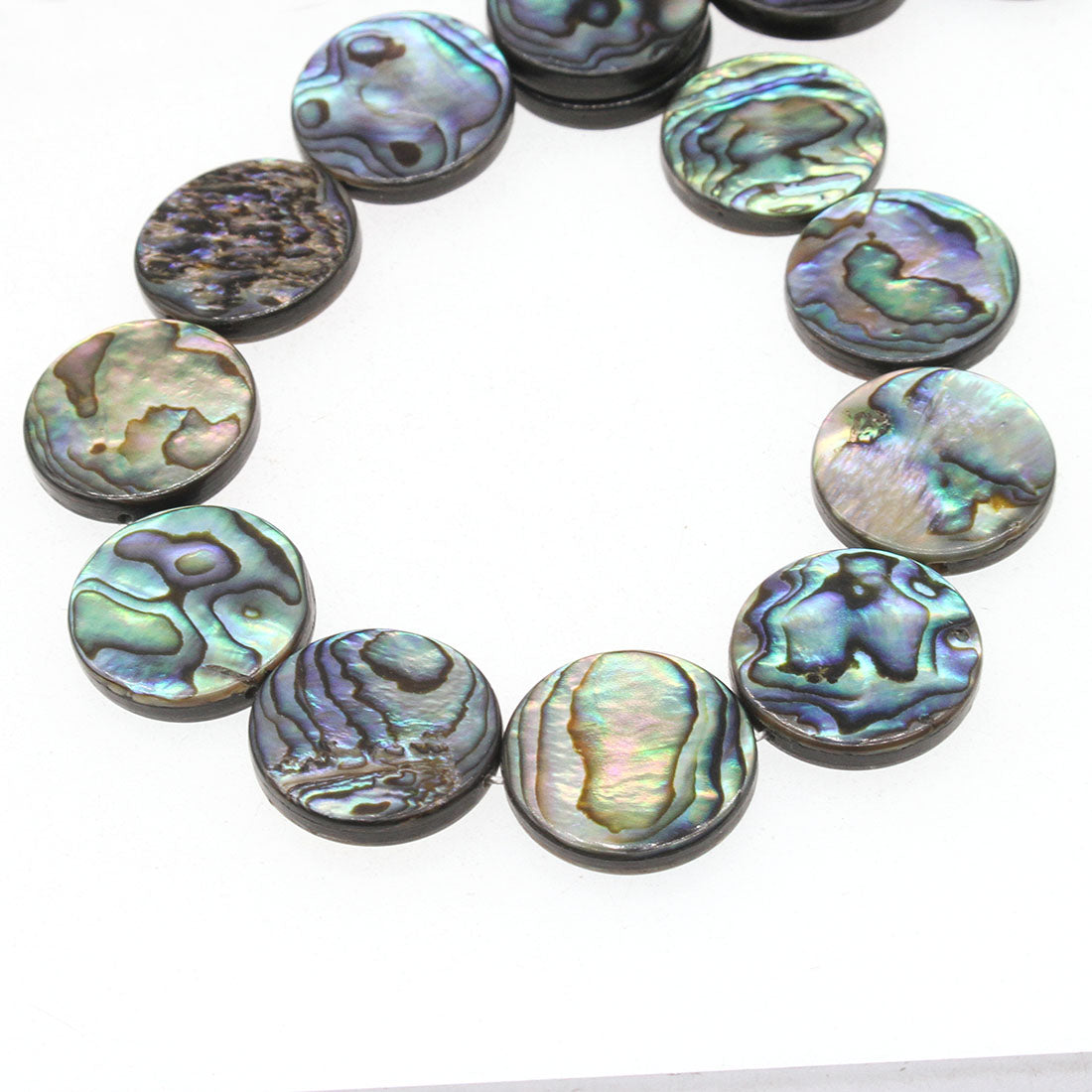 Abalone Shell Beads - Round - 14mm Weight: 35 Grams per Strand - NEW421