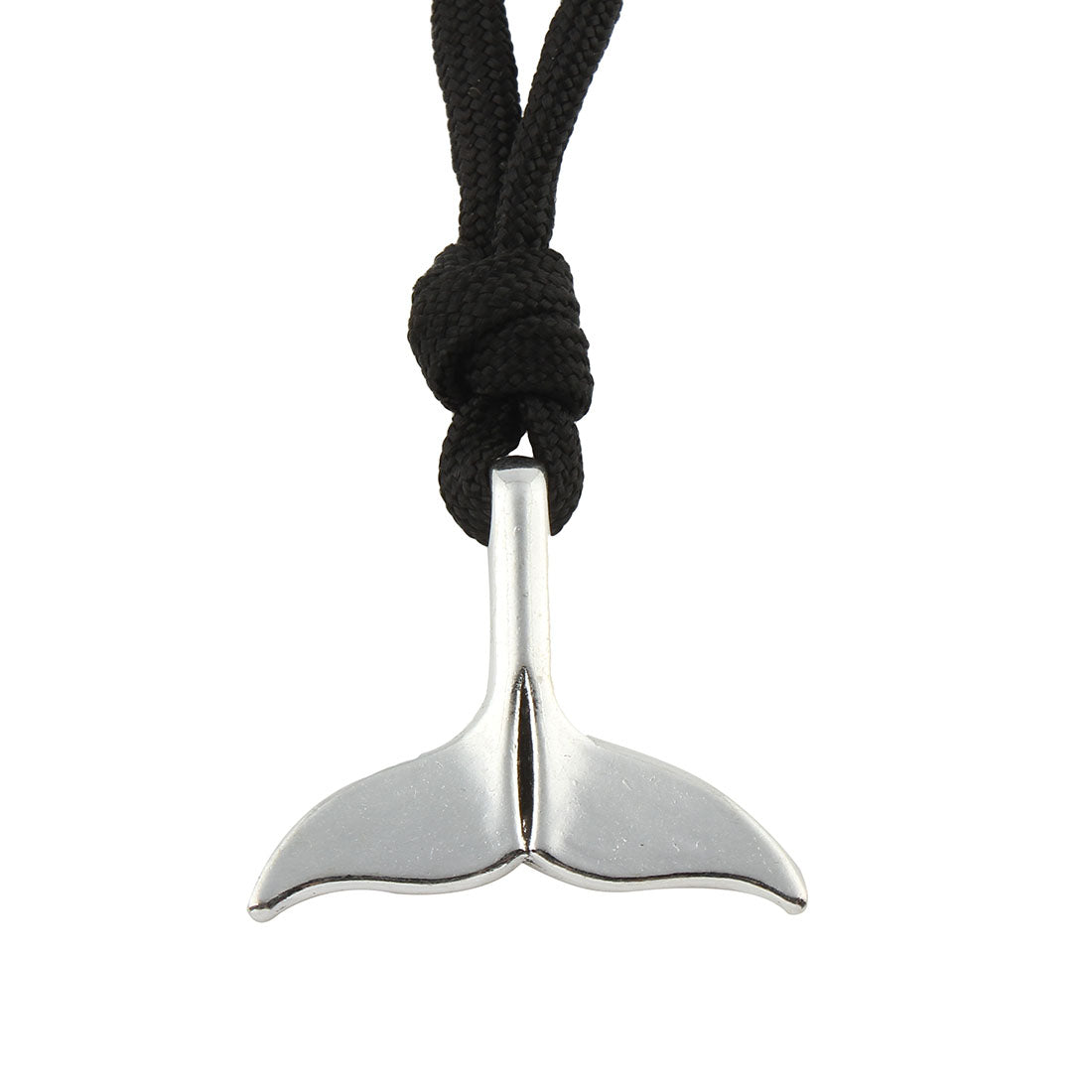 Whale or Mermaid Tail pendant plated - Black Nylon Cord Unisex & adjustable Approx 31.5 Inch