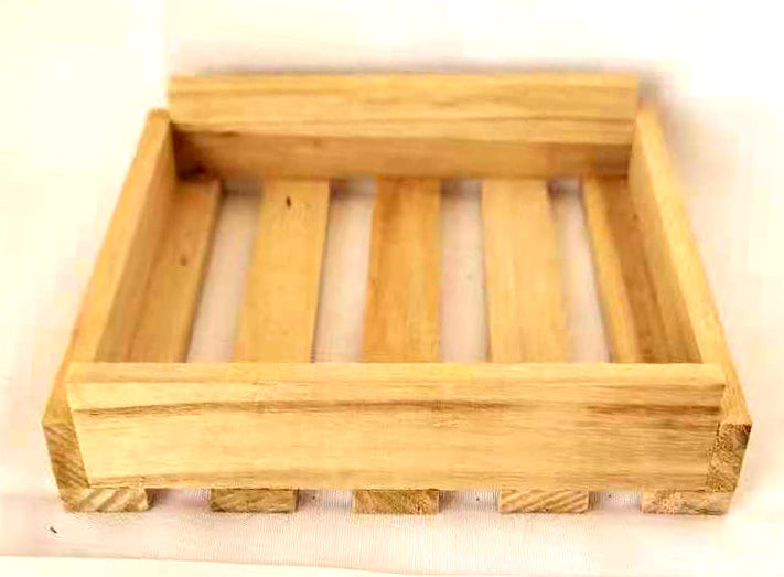 Natural Wood Tray - Small - 6.25 x 6.5 x 1.5 inch - Paulownia - China