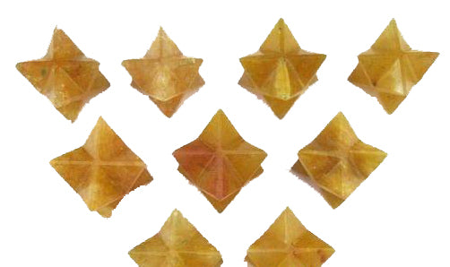 Golden Quartz Merkaba Star Stones 15-20mm - 12 Grams - India (Minimum 5) NEW1221