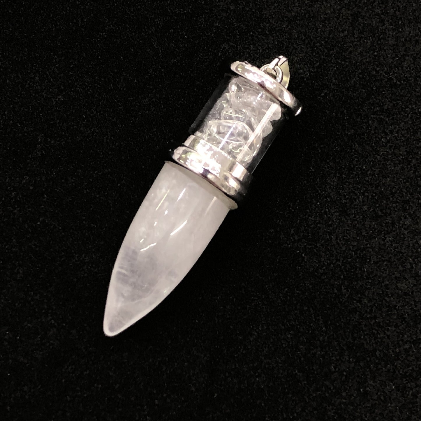 Clear Quartz Gemstone Bullet Pendant - 53x16mm - China - NEW1122