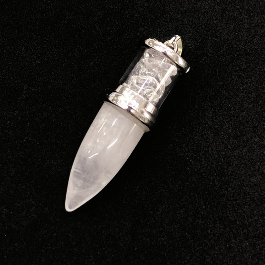 Clear Quartz Gemstone Bullet Pendant - 53x16mm - China - NEW1122