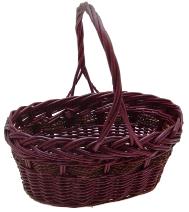 Oval Willow & Rope Baskets - Wine - SM - 14 x 9 x 6.5 x 14 inches