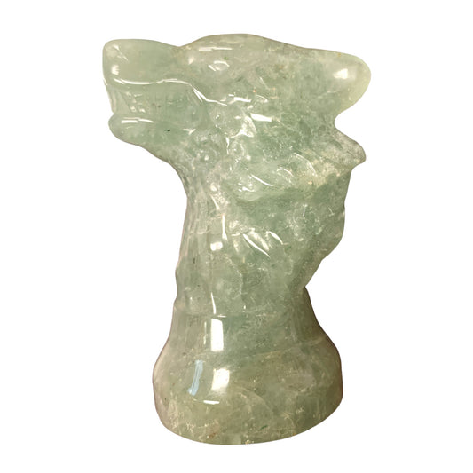 3" WOLF HEAD GREEN AVENTURINE - Price Each - China - NEW622