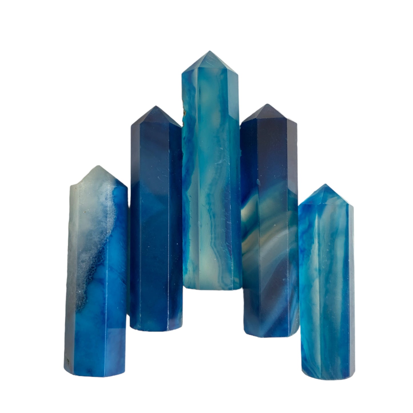Blue Onyx - 35-40mm - Single Terminated Pencil Points - (order in 5's) - India - NEW323