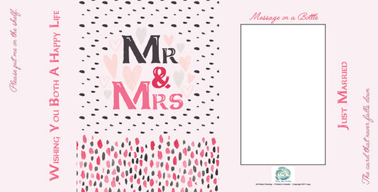 FROMME BOTTLE GREETING CARDS - WEDDING - MR & MRS 29.5CM X 14.5CM