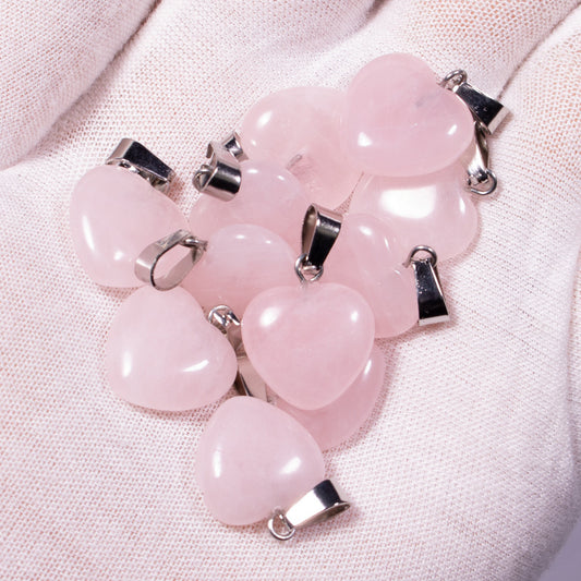 Heart Pendant Rose Quartz - 15mm - 2g - China - NEW921