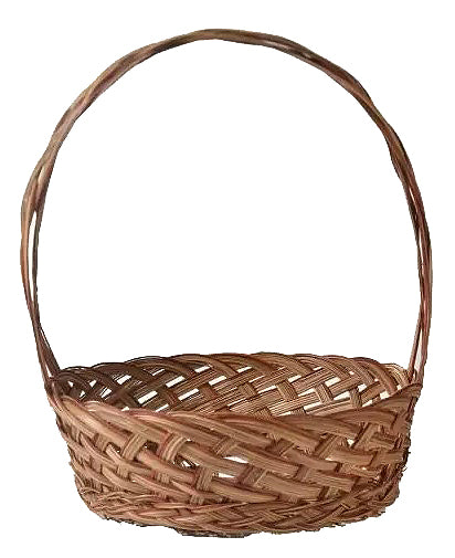 Coco Mid Rib With Handle Round Coco MIDRIB 2-Tone Basket - 10 x 4 with 12 inch handle - Fits a ...