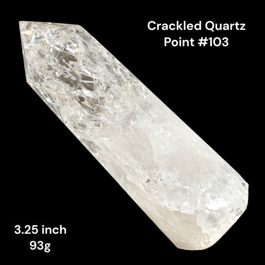 Crackled Clear Quartz - 3.25 inch - 93g - Polished Points