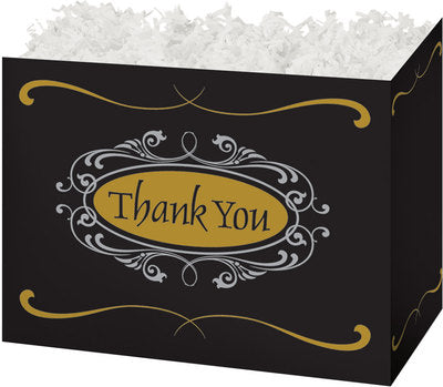 Thank You Script Basket Box - Large - 10 1/4 x 6 x 7 1/2 inches deep (order in 6's)