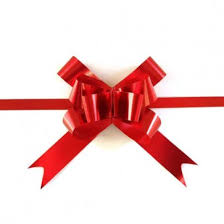 2 inch - METALLIC - RED BUTTERFLY BOW - 14mm x 25cm