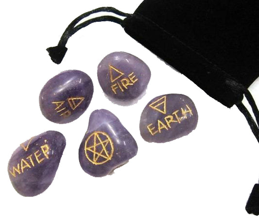 5 Element Amethyst Set With Pouch - 80 grams 30x35mm - NEW121