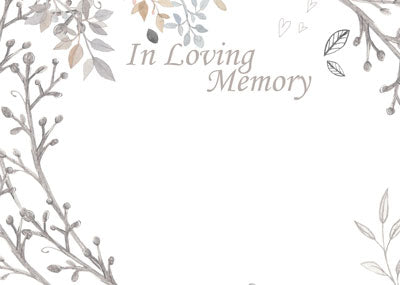 PK/50 - Flora Cards - In Loving Memory - Leaves