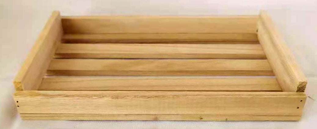 Natural Wood Tray - Large - 10 x 6.25 x 1.5 inch - Paulownia - China