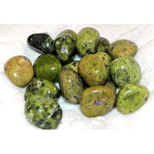 Green Opal Tumbled Stones - Medium 20 - 30 mm - 1 LB - Madagascar