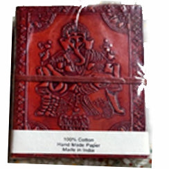 Hand Made Leather Cover Paper Diaries - Ganesha - 5 x 7 inch - NEW421