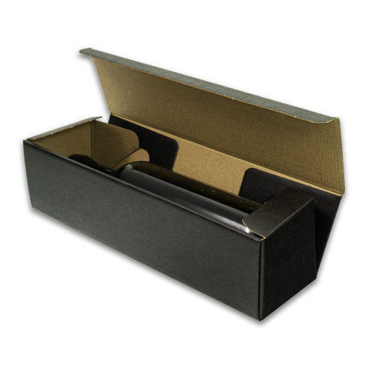 BLACK Linen Matte - SINGLE WINE BOTTLE Box - 3-3/4 x 3-3/4 x 13-3/8 - (Order in 25's - 100 in a case) NEW1223
