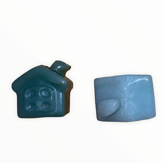 Green Aventurine Small Square House - 1 inch 25mm - Price Each - China - NEW922
