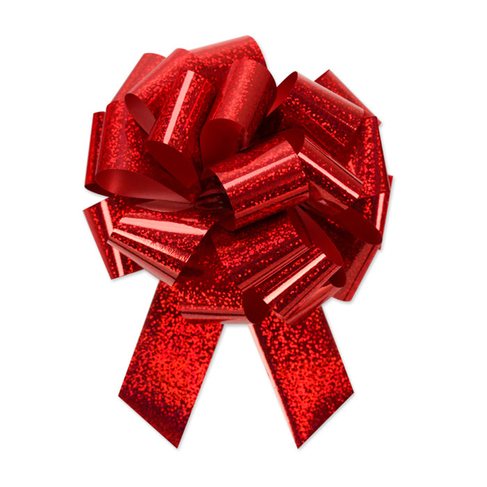 Pack of 50 - RED Perfect Bow® Holographic - 5.5 x 1.25 inch 20 loop