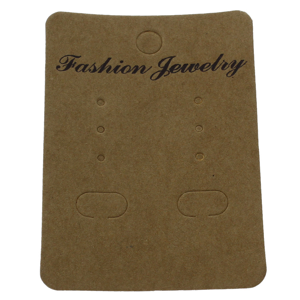 Pack of 100 Kraft Brown Jewelry Display Cards for Earrings - 70x50mm - China