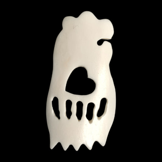 2.25 x 1.2 inch Bear Claw Bone Pendant - India - NEW523