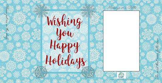 FROMME BOTTLE GREETING CARDS - HAPPY HOLIDAYS - 29.5CM X 14.5CM - GIFT TAG