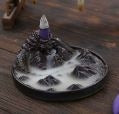 Incense Smoke Backflow Hole Ceramic Incense Burner, Porcelain, Round Size:123 x 123 x 53mm