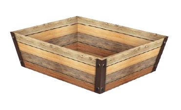 Rectangle Corrugated Market Tray - ROVERE OAK - 13.25 x 11.5 x 3-5/16 inch deep (25) MED