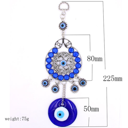 Evil Eye Hanger with 7 Round Blown Glass Eyes - Suncatcher 9 inch 22.5cm - China - NEW123