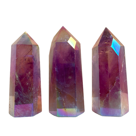 Amethyst Aura Polished Points - 3-4 inch - Price per gram - NEW822