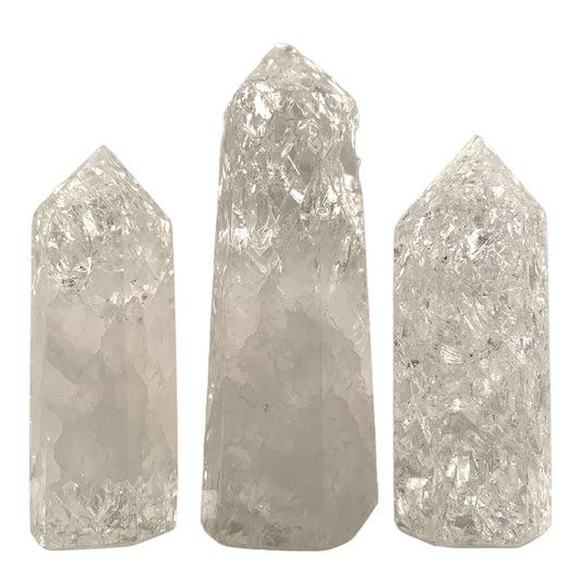 Crackled Clear Quartz - 2 - 4 inch - Price per gram - China - NEW722 - Polished Points