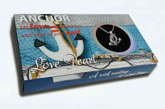 Wish Pearl Anchor Design Box with Anchor Pendant and Necklace - NEW523