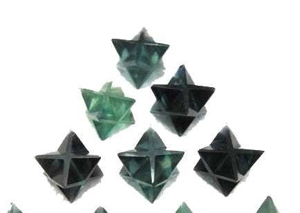 Green Fluorite Merkaba Star Stones 15-20mm - 12 Grams - India (Minimum 5) NEW1221