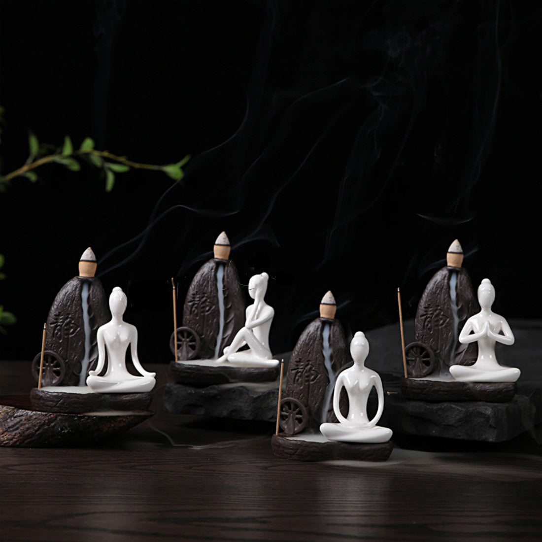 Incense Smoke Backflow Holder Ceramic Incense Burner, Porcelain
