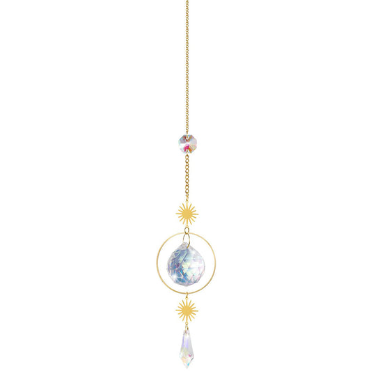 K9 Aura Crystal Hanger Suncatcher Sun Moon Star Brass Color - Long inch - China - NEW911